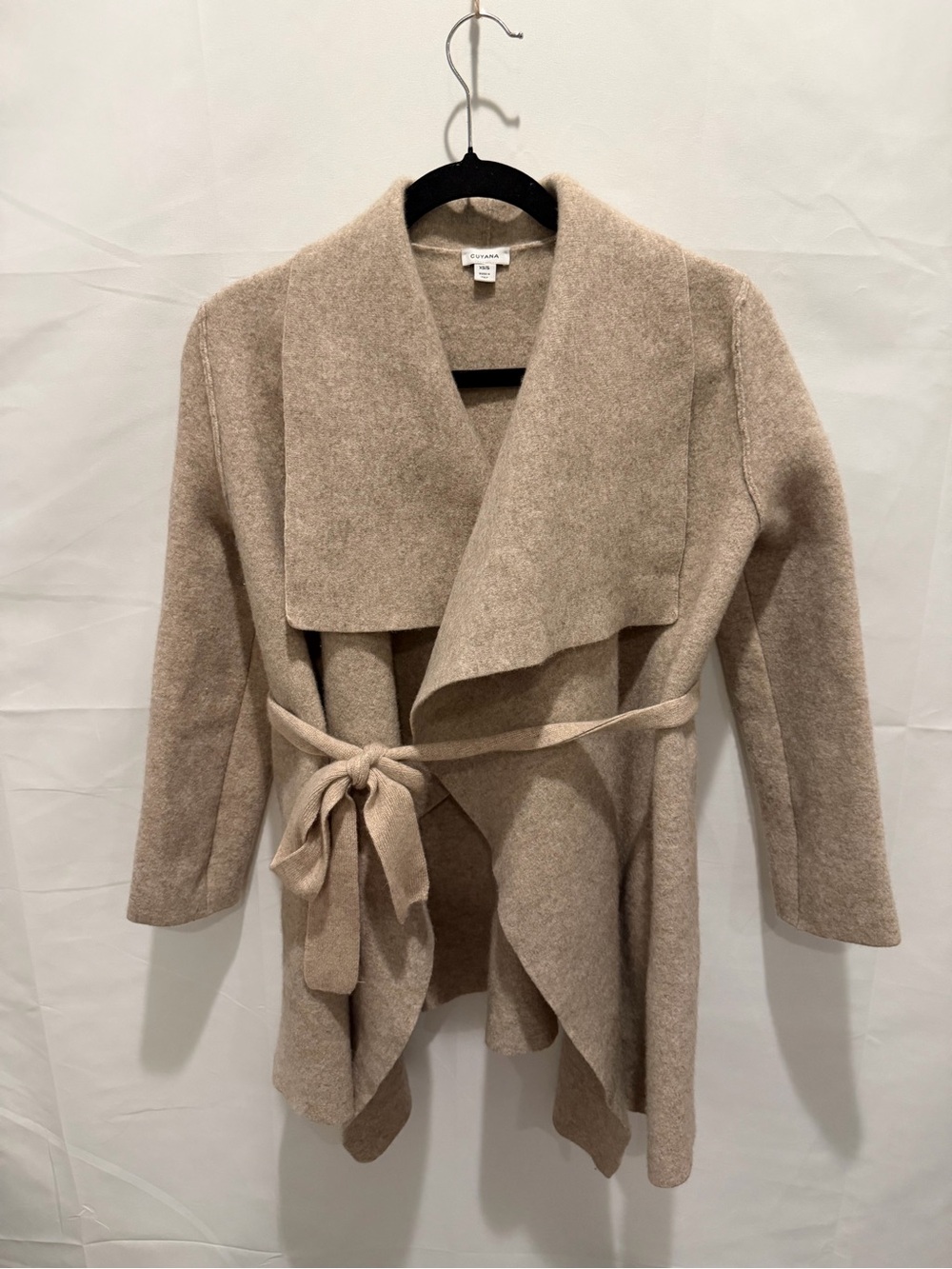 Cuyana Beige Wool cashmere short wrap coat size Xs/small.quiet luxary,elevated